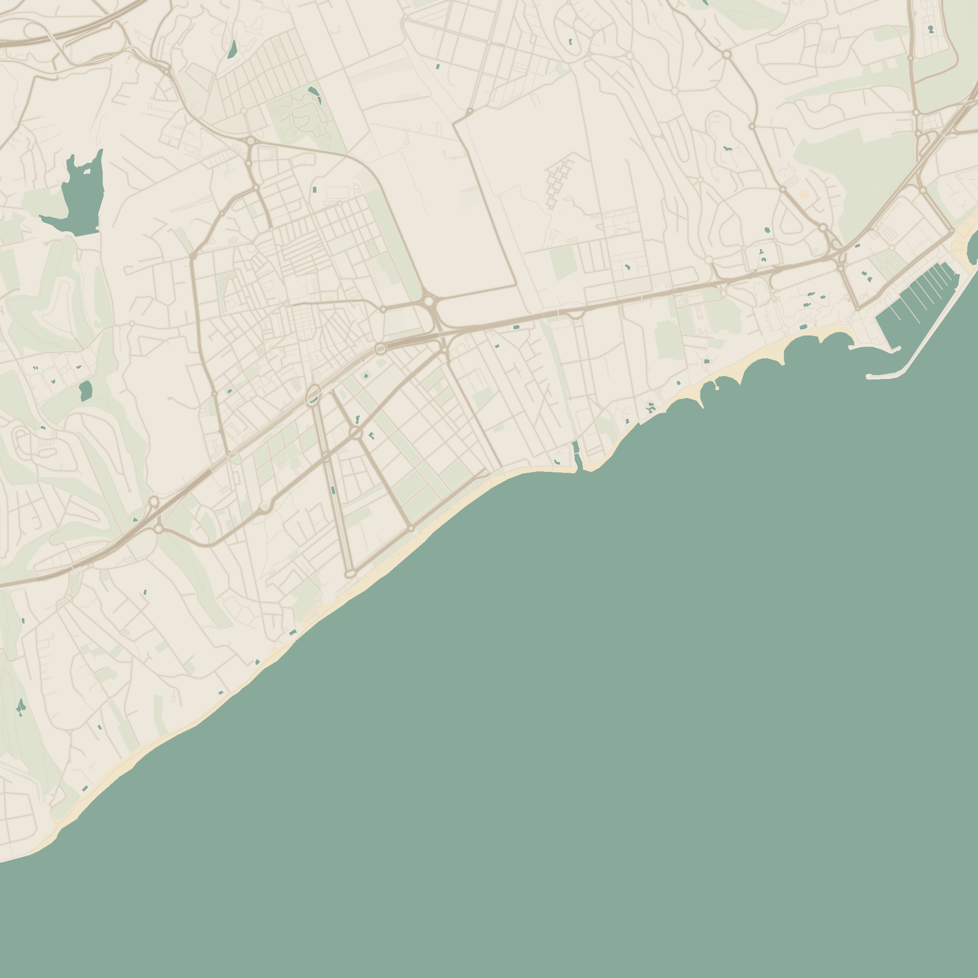 Close-up map of Petunias 12 in San Pedro de Alcántara, beachside — the villa marked with a gold pin a short walk from Playa de San Pedro, with the Plaza de la Iglesia town centre inland to the north-west and Guadalmina towards the south-west.